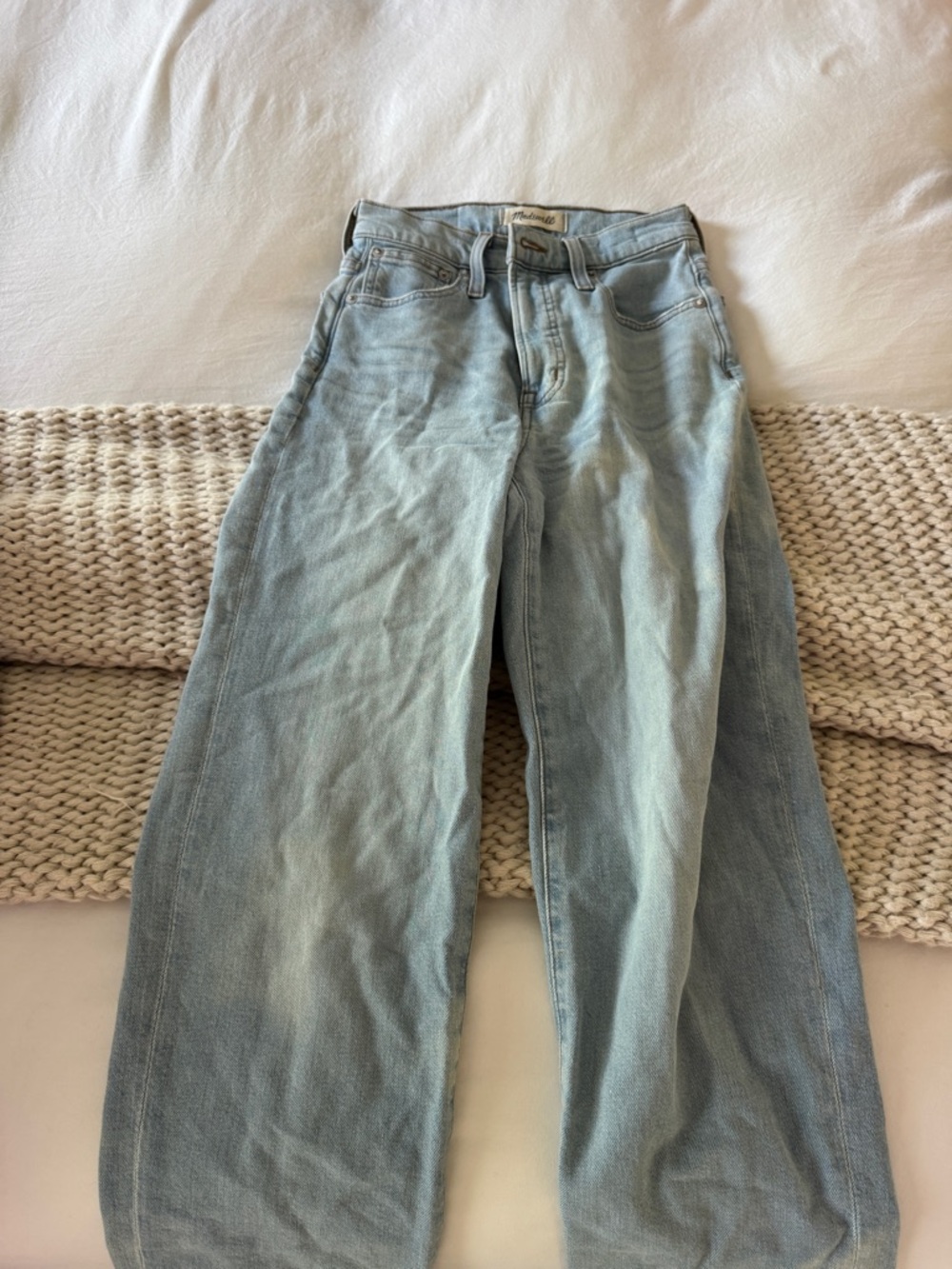 Madewell Light Wash Denim Straight Jeans
